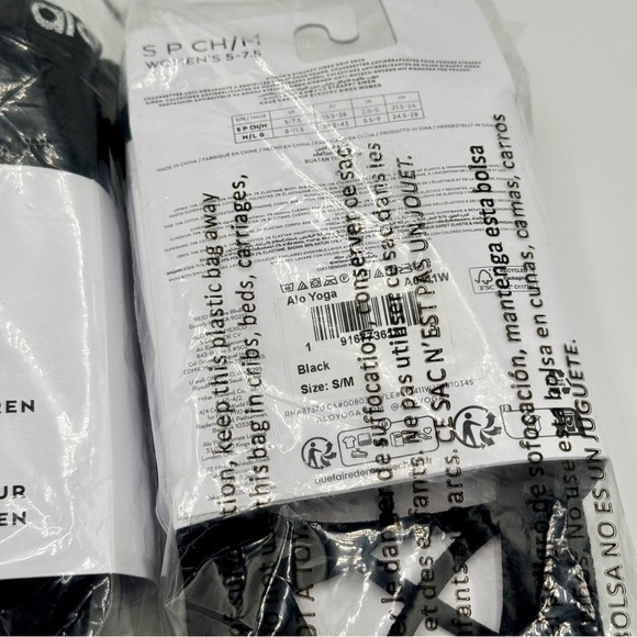 NWT Alo Strappy Siren Grip Socks Black Ballet Barre Pilates Brand New ONE PAIR - Picture 11 of 16